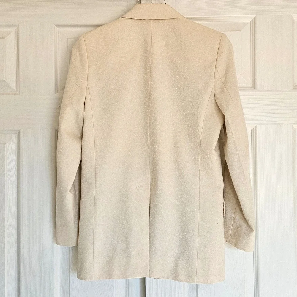 Isabel Etoile Marant Cotton Blend Textured‎ Blazer Jacket in Ivory Size 34 / XS